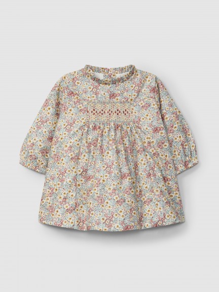 Floral dress with smocking