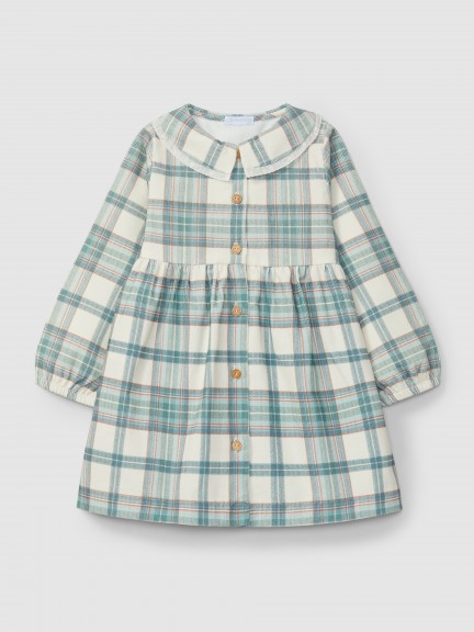 Plaid corduroy dress