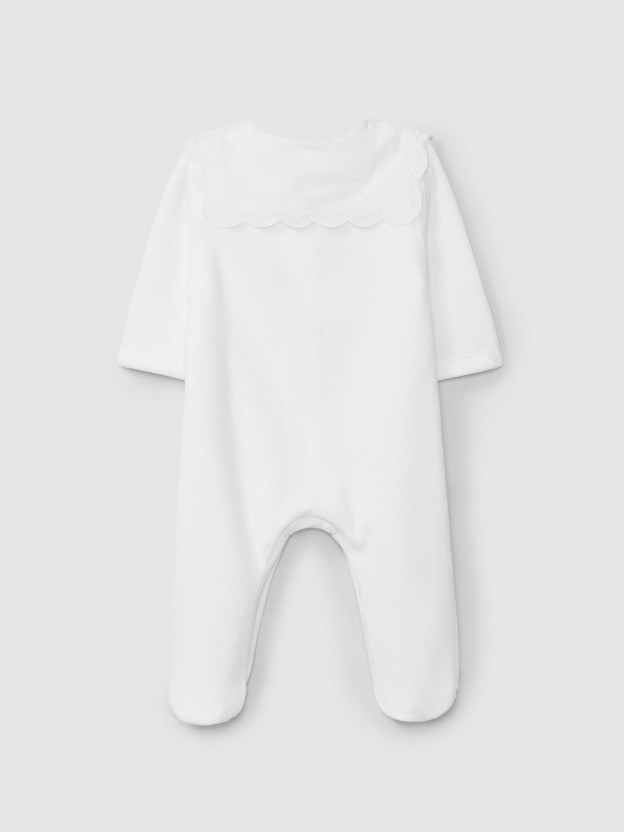 Pelele con cuello de encaje