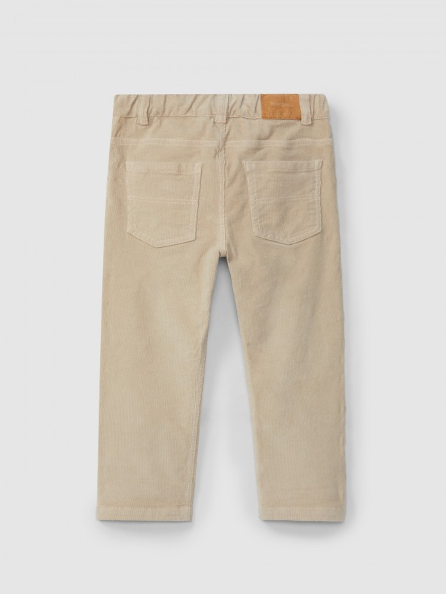 Micro-corduroy pants with four pockets