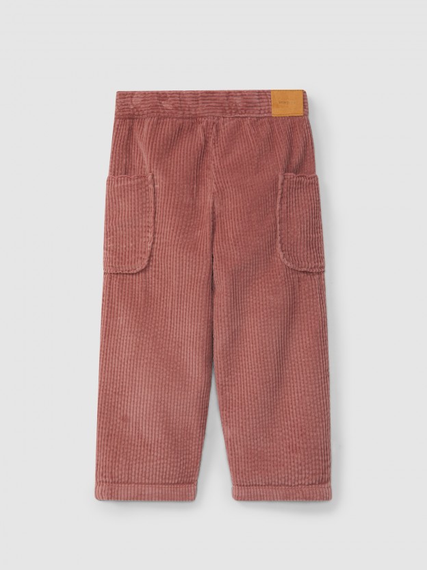 Corduroy pants with side pockets