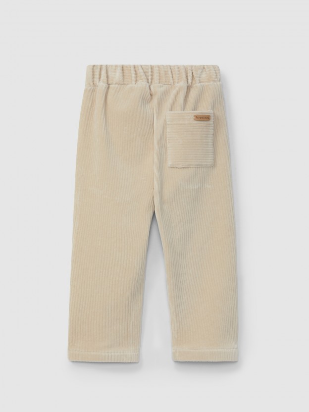 Pull-up pants with three pockets