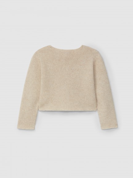 Knitted cardigan round collar - 92816I42301400012 - Laranjinha