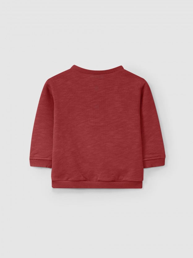 Sweatshirt in plain plush