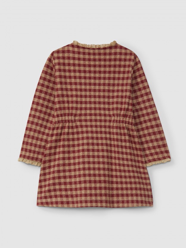 Dress in plaid jacquard knit