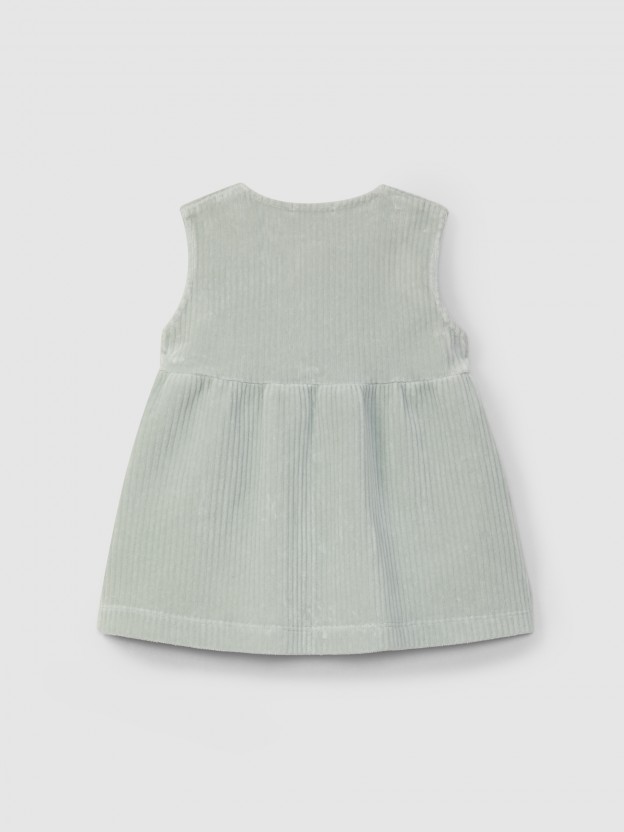 Dungaree dress corduroy-type fabric