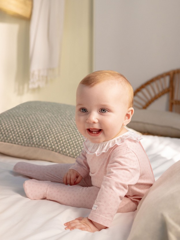 Babygrow ruffled collar star print