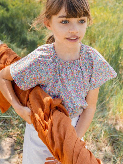Blusa estampado floral tecido Liberty