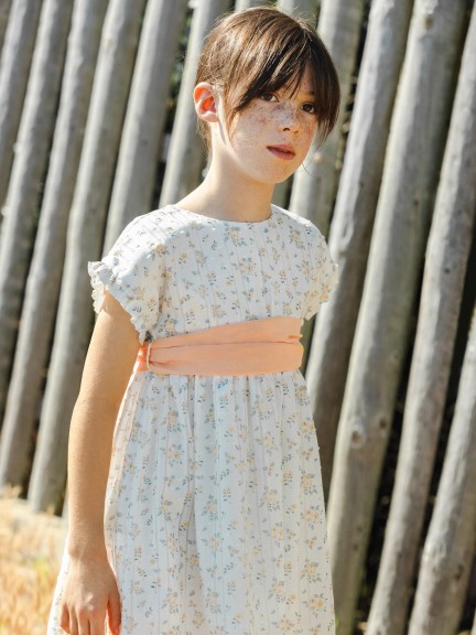Dress plumeti fabric with floral print