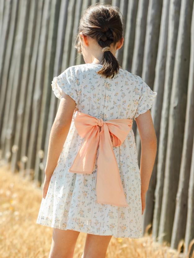Dress plumeti fabric with floral print Dress plumeti fabric with floral print