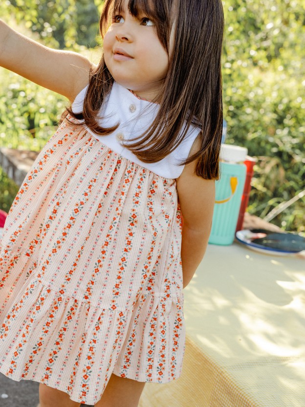 Dress micro-vichy and flowers Dress micro-vichy and flowers