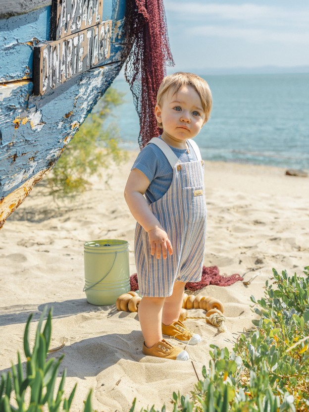 Dungaree shorts multi-coloured stripes Dungaree shorts multi-coloured stripes