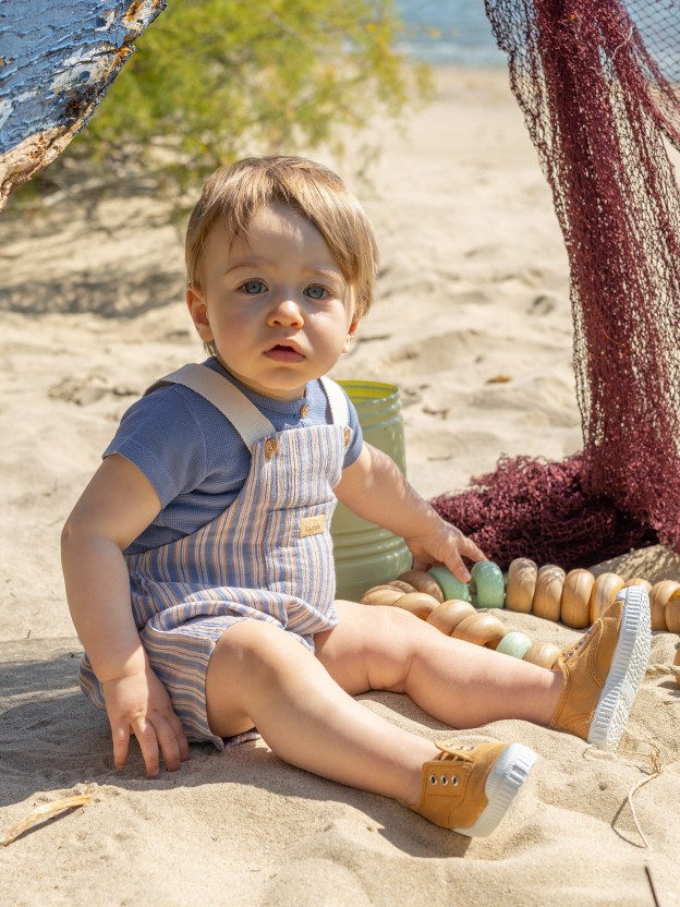 Dungaree shorts multi-coloured stripes Dungaree shorts multi-coloured stripes
