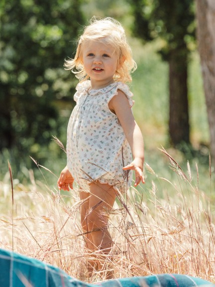 Floral print shortie with contrast details