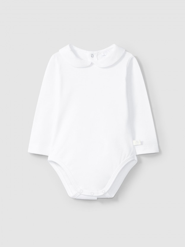 Long-sleeved bodysuit round collar