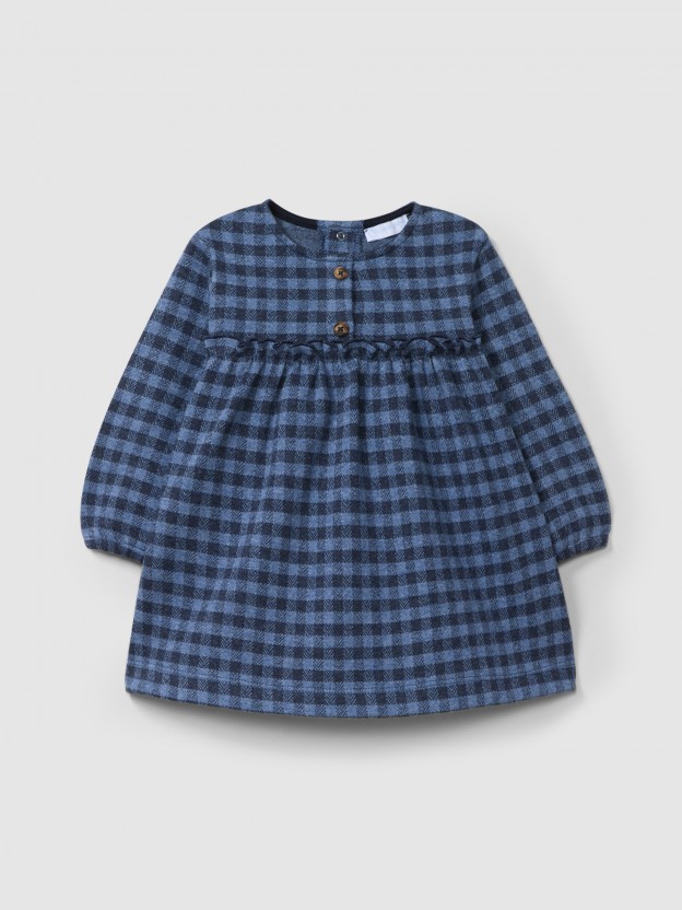 Dress in plaid jacquard knit