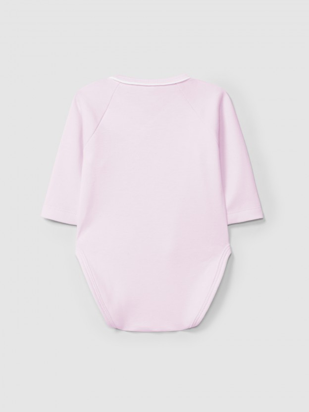 Plain crossover bodysuit with decorative detail