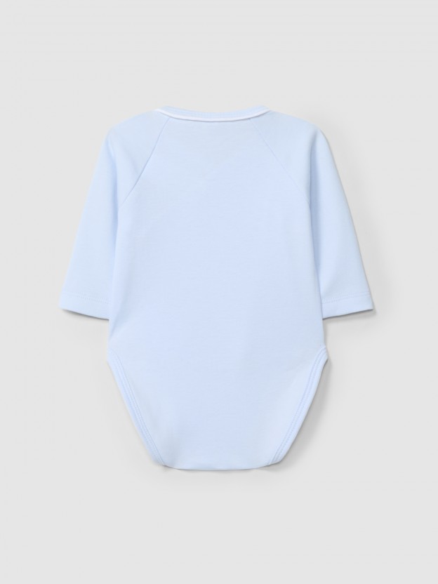 Plain crossover bodysuit with decorative detail