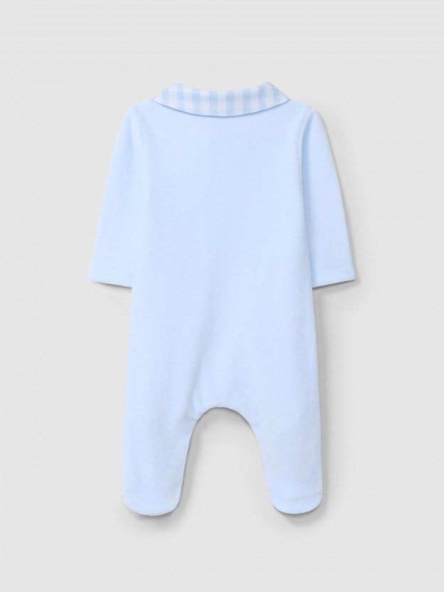 Babygrow velours boutons dcoratifs