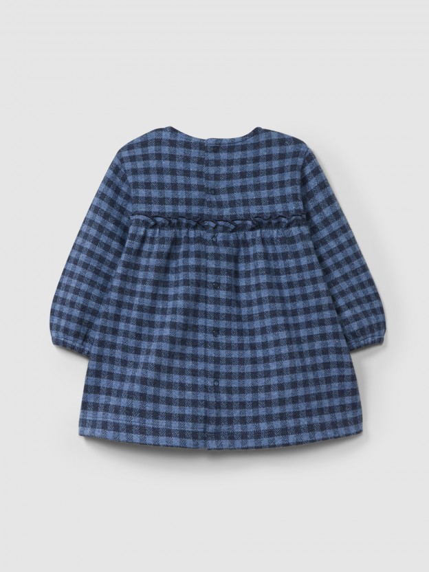 Dress in plaid jacquard knit