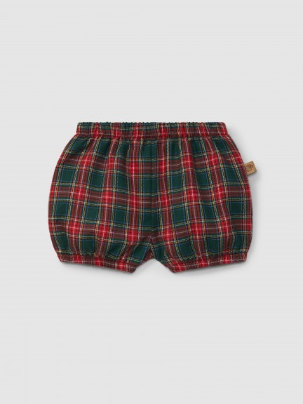 Plaid pull-up shorts