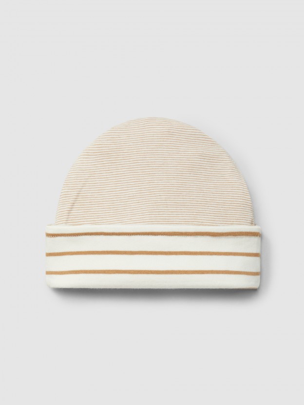 Organic cotton reversible beanie