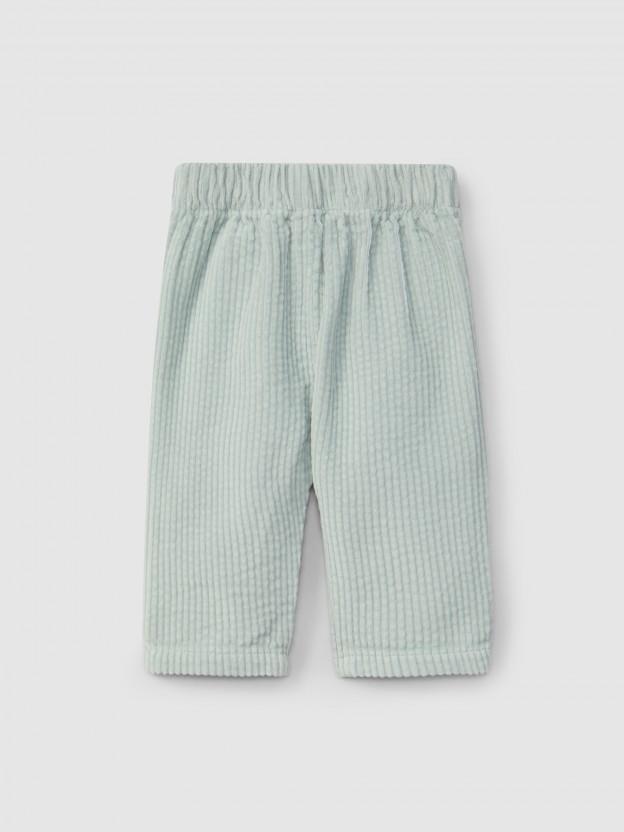 Pull-up pants in wide wale corduroy