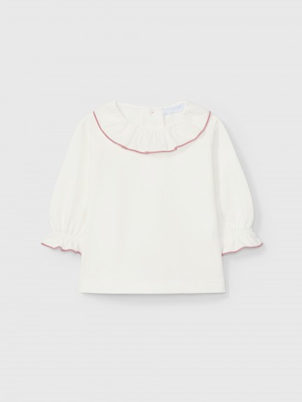 Longsleeve with ruffled collar