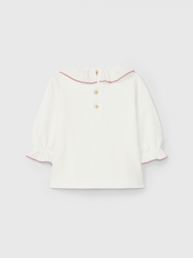 Longsleeve with ruffled collar