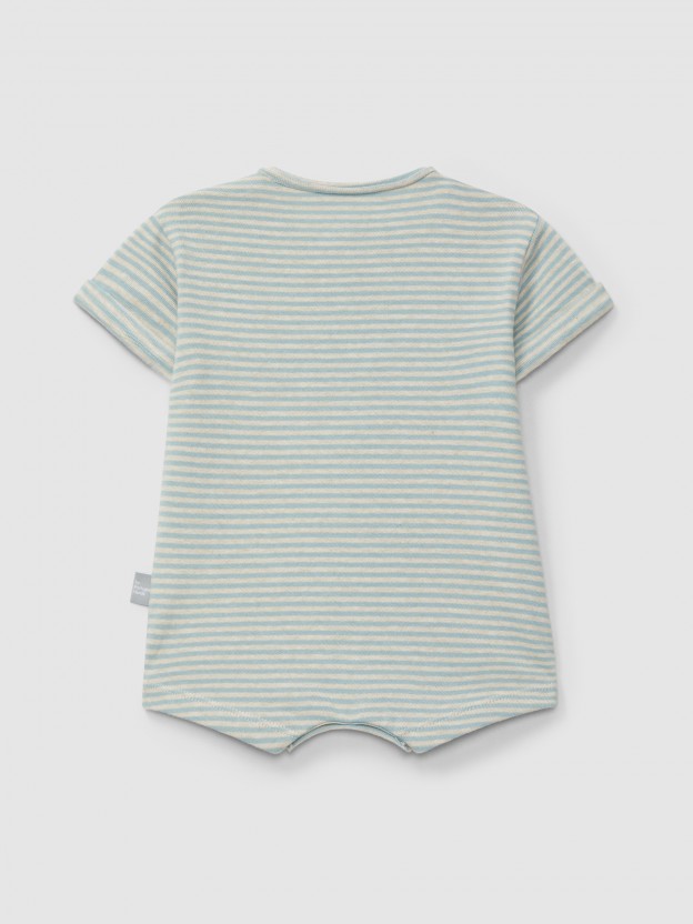 Cotton striped romper