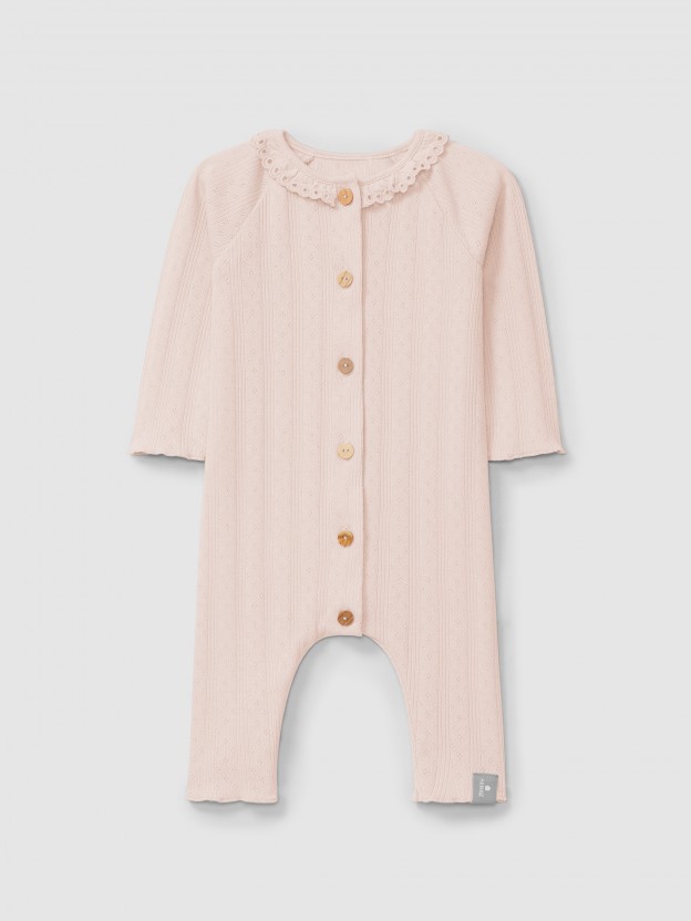 Ensemble ajour avec broderie anglaise