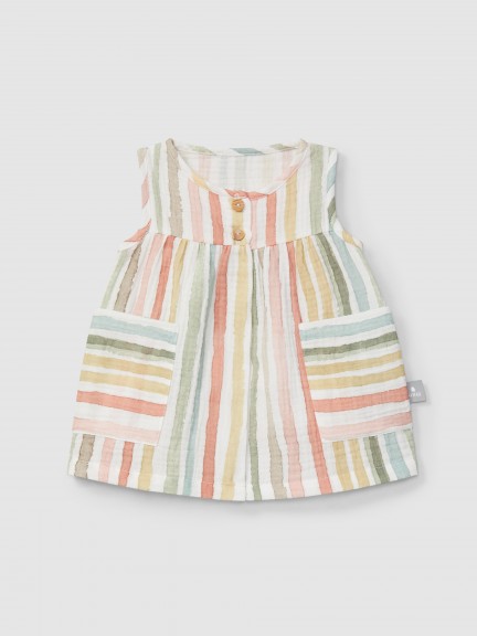 Multi-colour striped dress