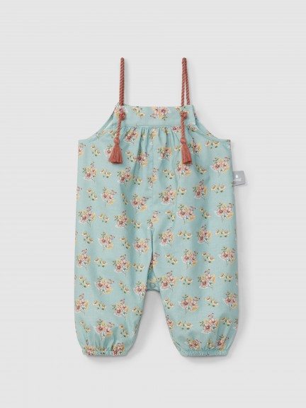 Floral print dungarees