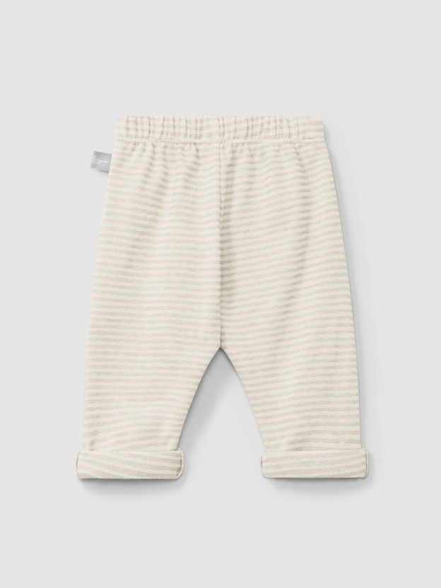 Pantaln pull-up de algodn a rayas