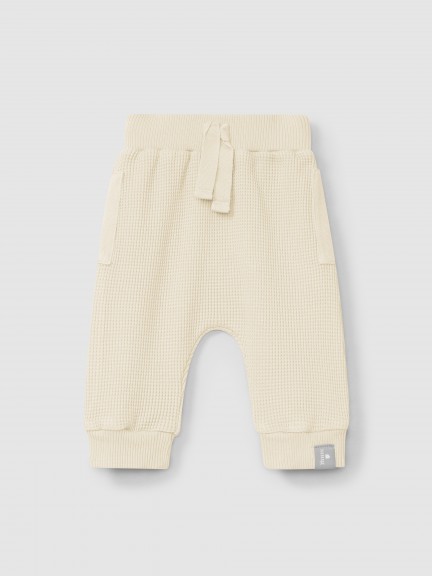 Pantaln pull-up en punto gofre