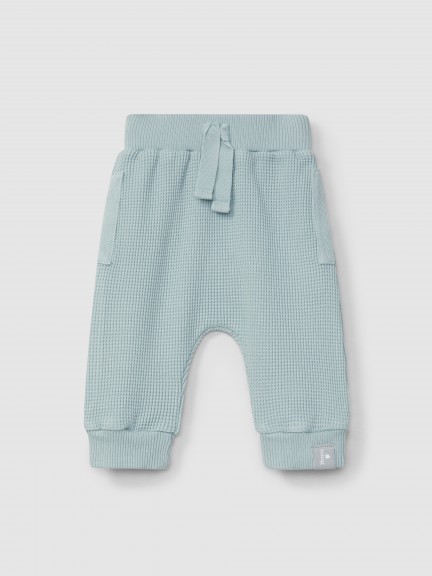 Pantaln pull-up en punto gofre