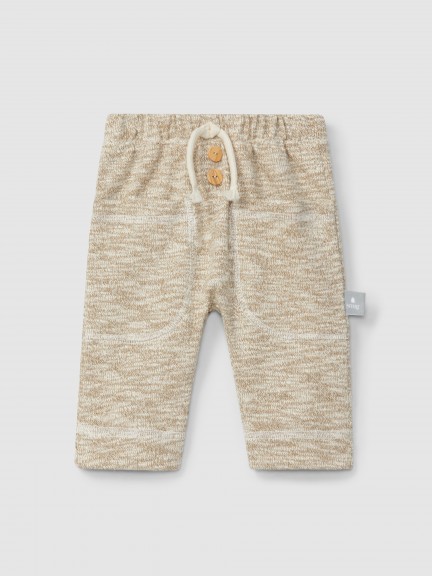 Pantalon pull-up en maille effet tricot