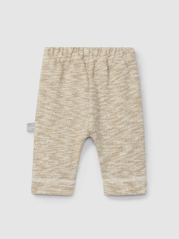Jersey knit-effect pull-up pants