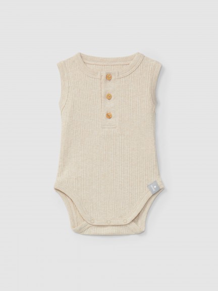 Body singlet em malha canelada