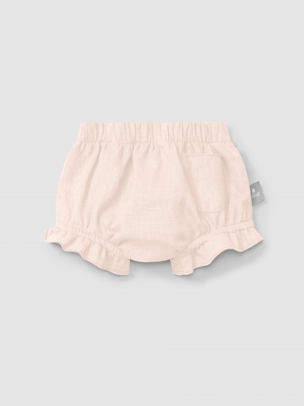 Plain pull-up diaper cover in linen with cotton