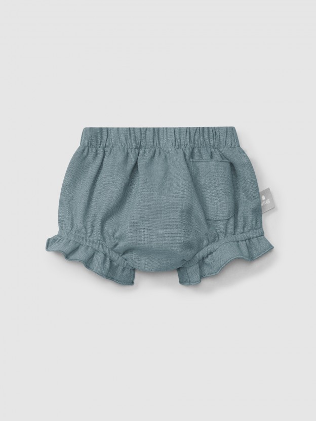 Tapa fraldas pull-up lisos em linho com algodo