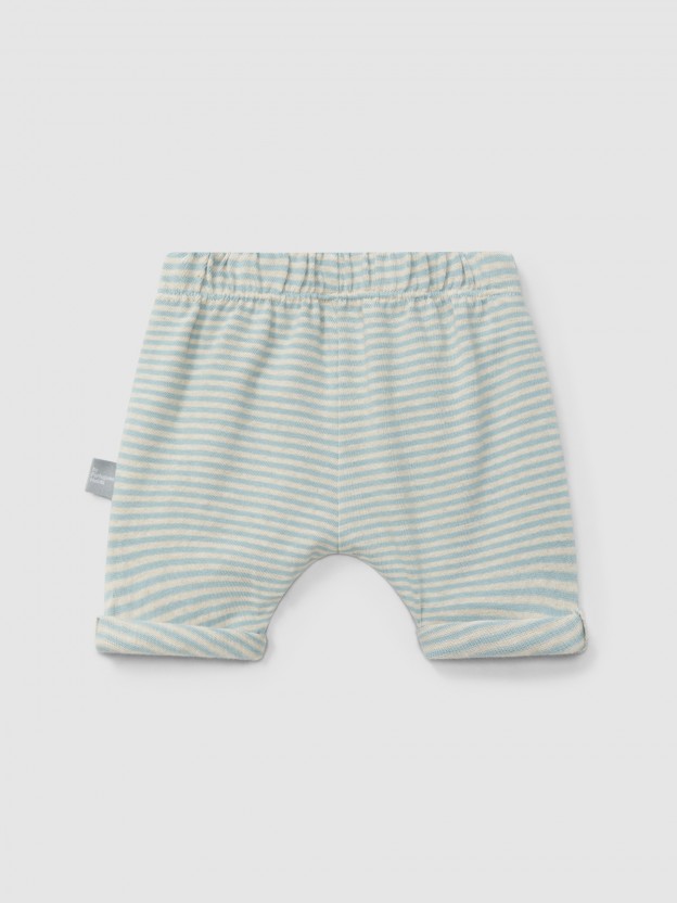 Short  rayures en coton
