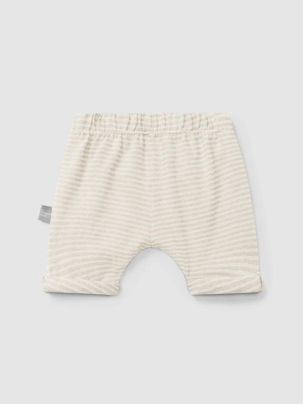 Short à rayures en coton Short à rayures en coton