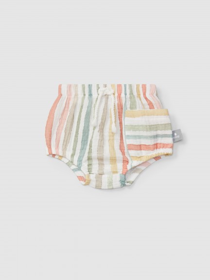 Multi-colour striped pull-up diaper cover