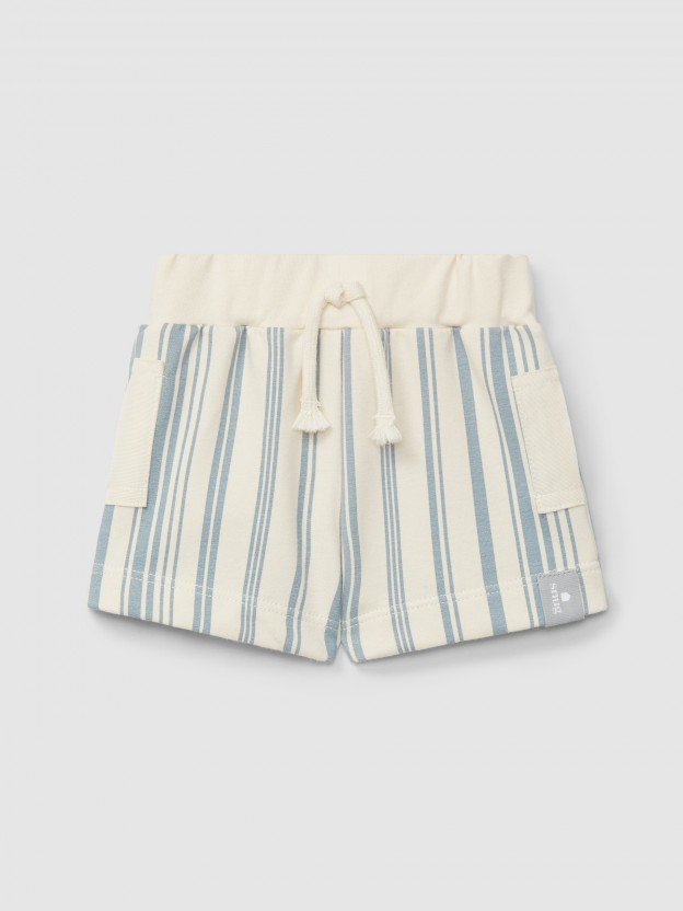 Pantaln Corto pull-up de felpa estampada