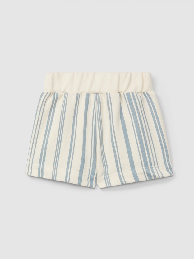 Pantaln Corto pull-up de felpa estampada