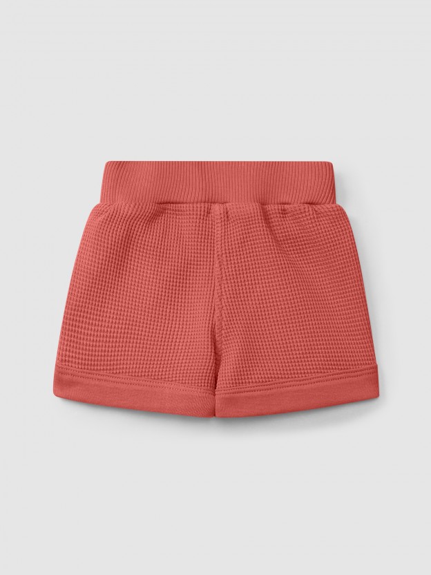 Pantaln Corto pull-up en punto gofre