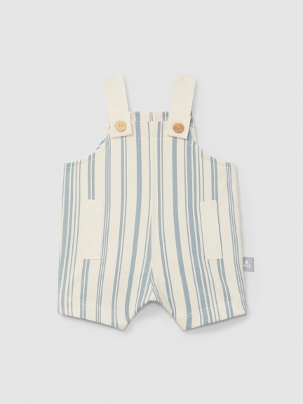 Pantaln Corto con peto en felpa estampada
