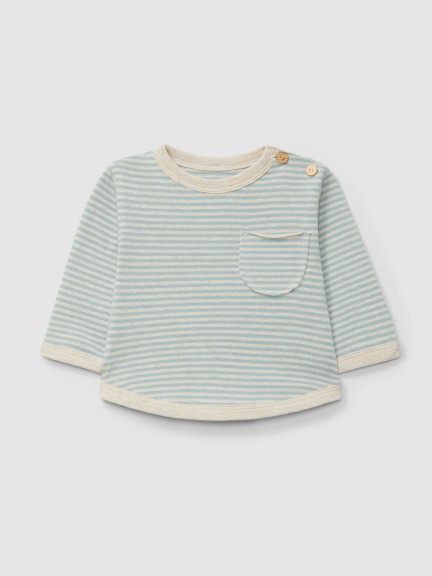 Longsleeve de riscas em algodo