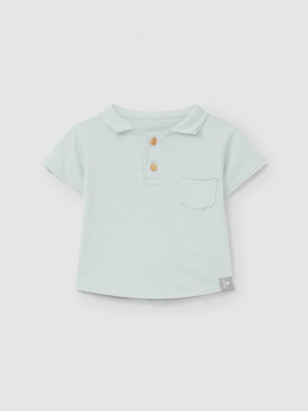 Polo avec poche uni